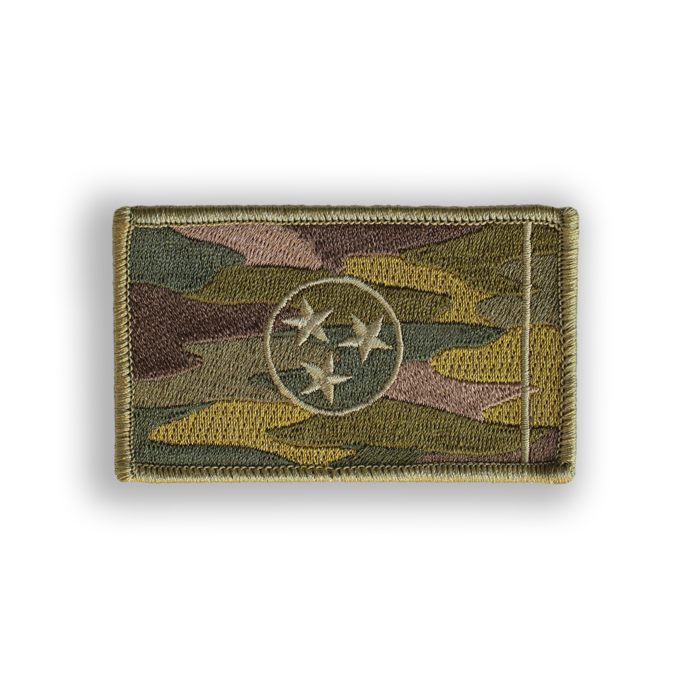 OD Green Camo Tennessee State Flag Pool Patch - Iron-on, velcro, peel & stick