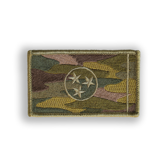 OD Green Camo Tennessee State Flag Pool Patch - Iron-on, velcro, peel & stick