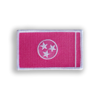 Pink Tennessee State Flag Pool Patch - Iron-on, velcro, peel & stick