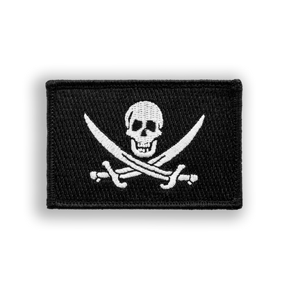 Calico Jack Pirate Flag Pool Patch - Iron-on, velcro, peel & stick