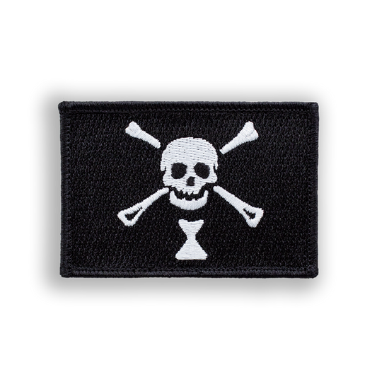 Jolly Roger Pirate Flag Pool Patch - Iron-on, velcro, peel & stick